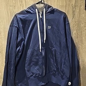 Zero Foxtrot men's medium zip up hoodie in navy blue. Veteran owned company